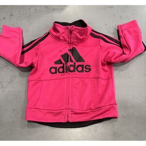 Adidas Jacket Girls toddlers Sz 6 Months Full Zip Pink